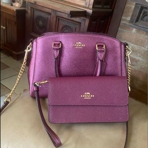 NWOT Metallic Berry Coach purse BERRY WRISTLET